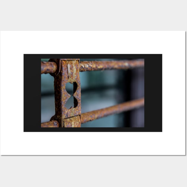 Unique street photography of Rusted love shutter gate Wall Art by AvonPerception